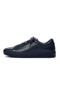 Granatowe skórzane buty sportowe
