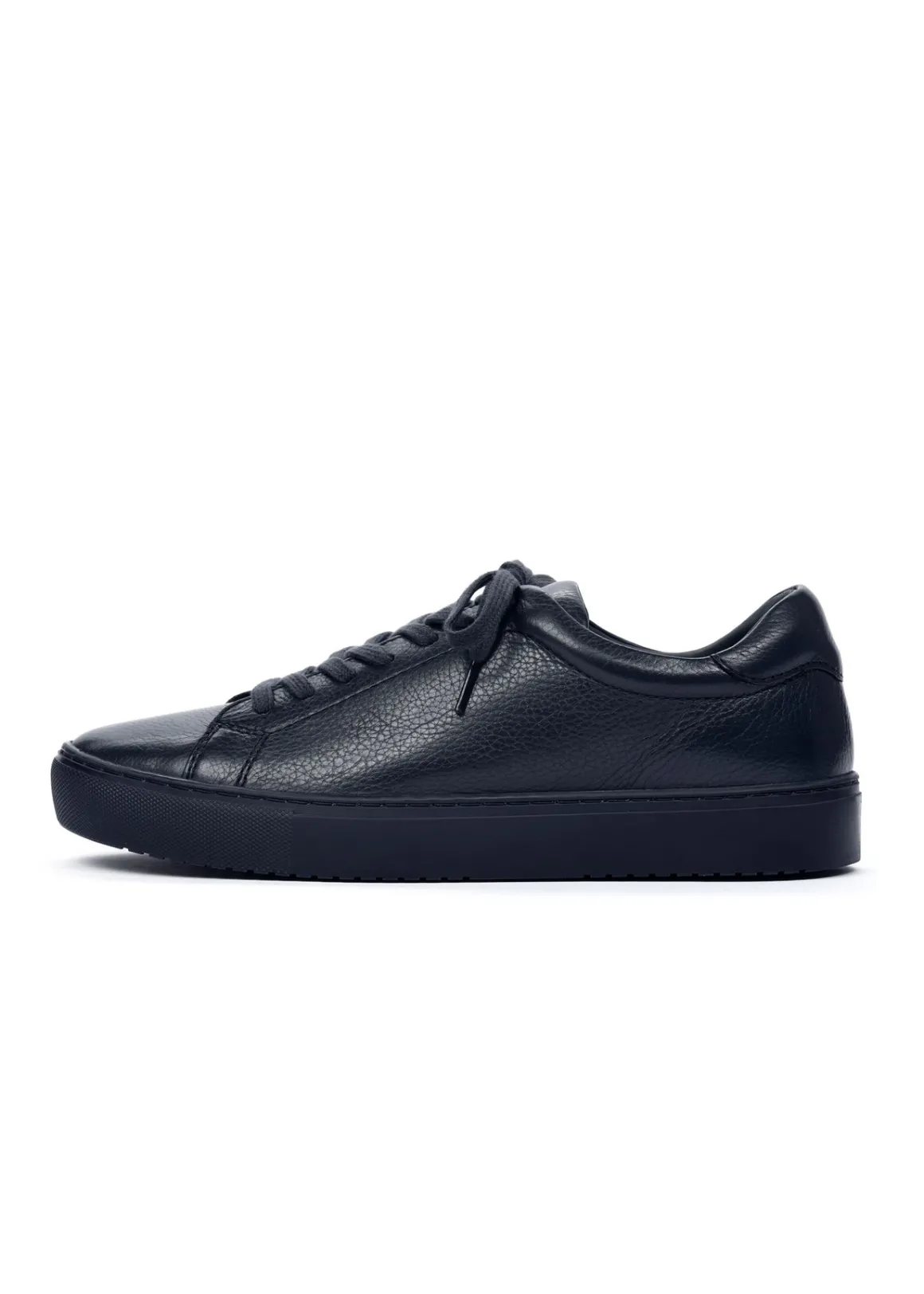 Granatowe skórzane buty sportowe
