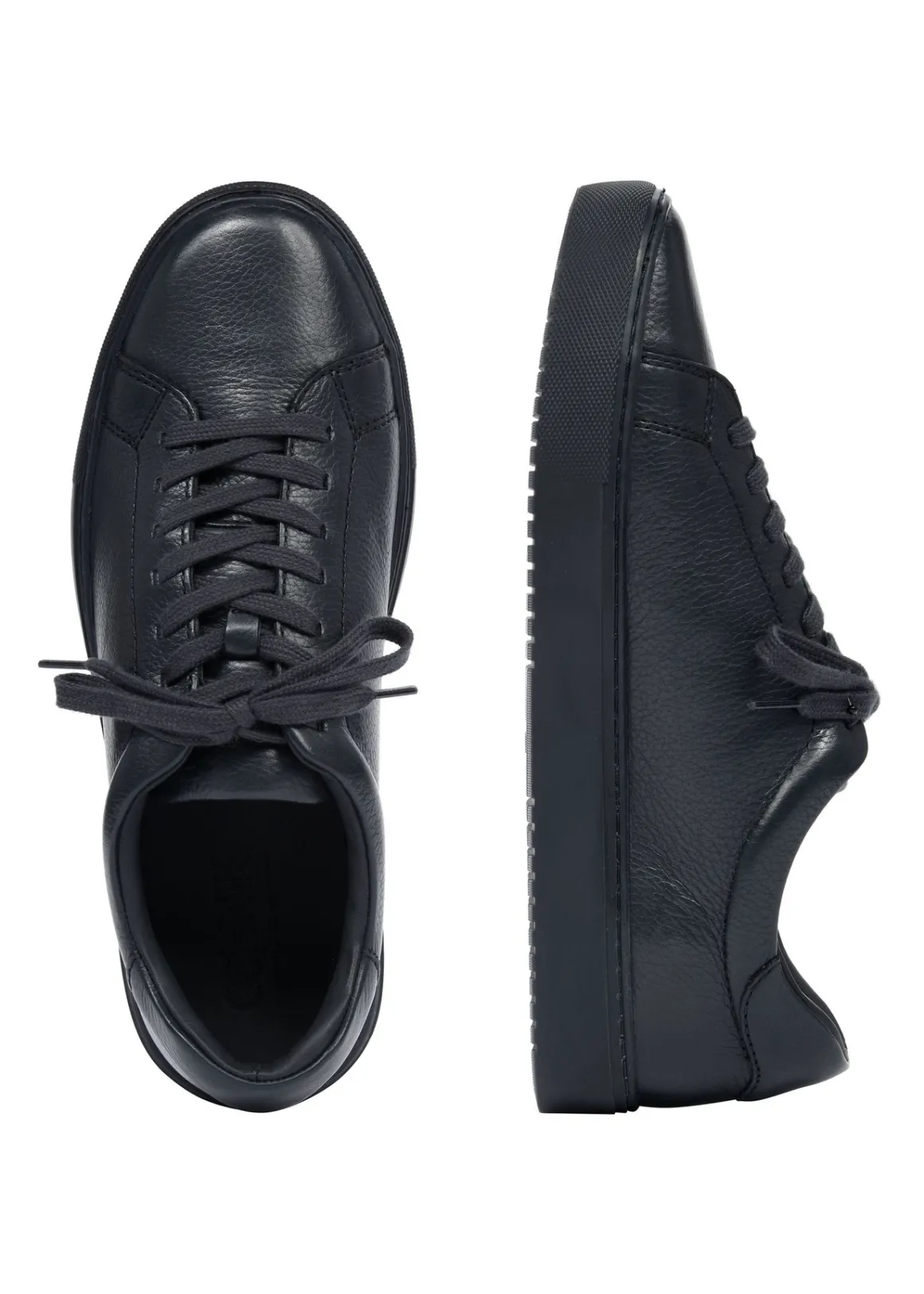 Granatowe skórzane buty sportowe