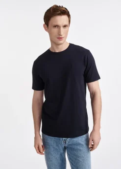 Granatowy bawełniany T-shirt męski
