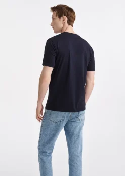 Granatowy bawełniany T-shirt męski