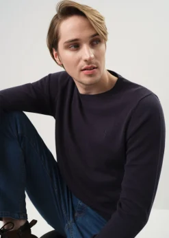Granatowy sweter męski basic