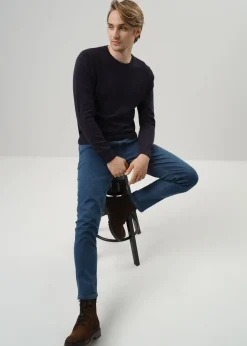 Granatowy sweter męski basic