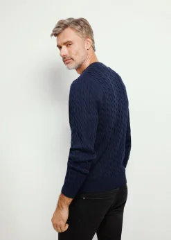 Granatowy sweter męski bawełniany