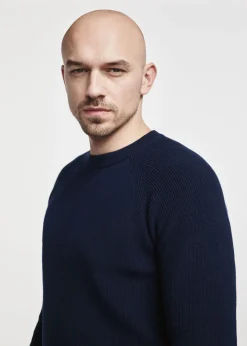 Granatowy sweter męski bawełniany