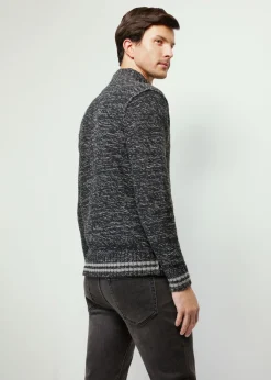 Granatowy sweter męski na suwak