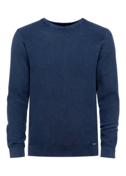 Granatowy sweter męski z bawełny