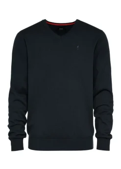 Granatowy sweter męski z logo