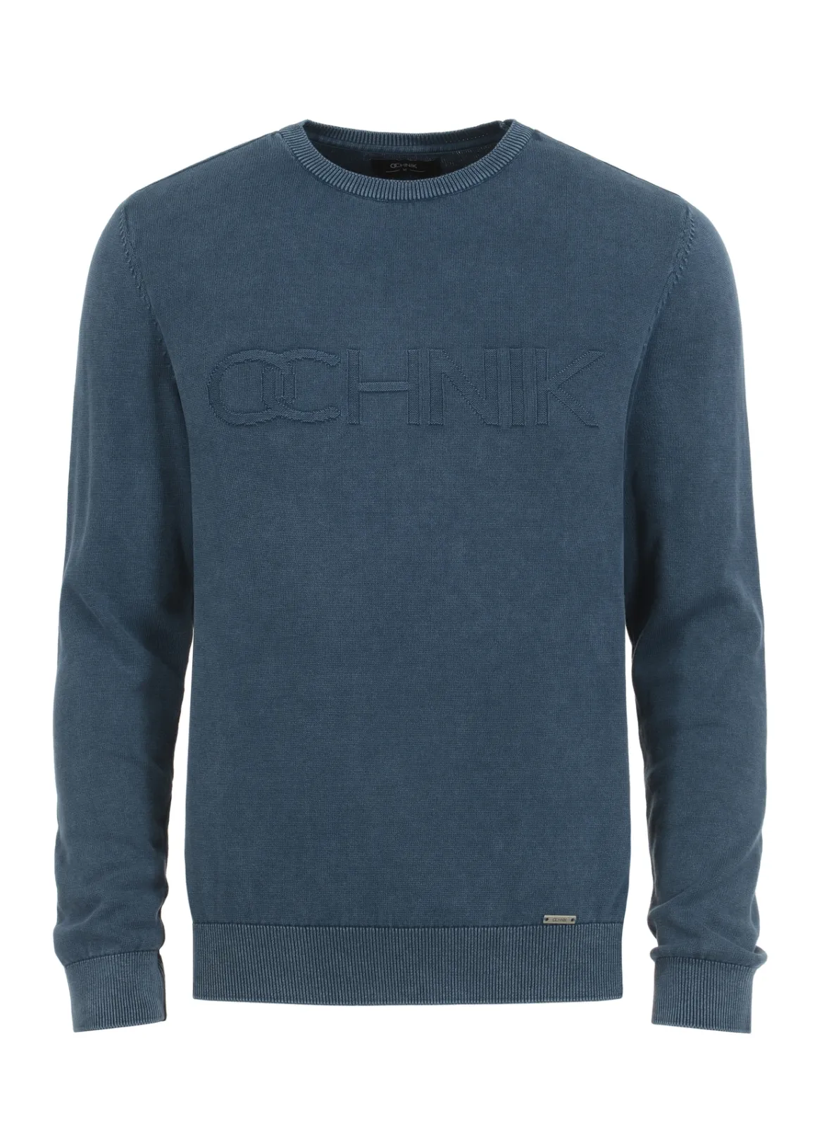 Granatowy sweter męski z logo