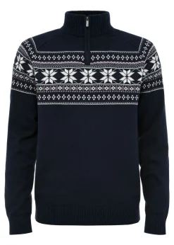Granatowy sweter męski ze stójką