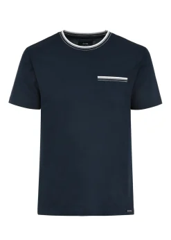 Granatowy T-shirt męski z bawełny