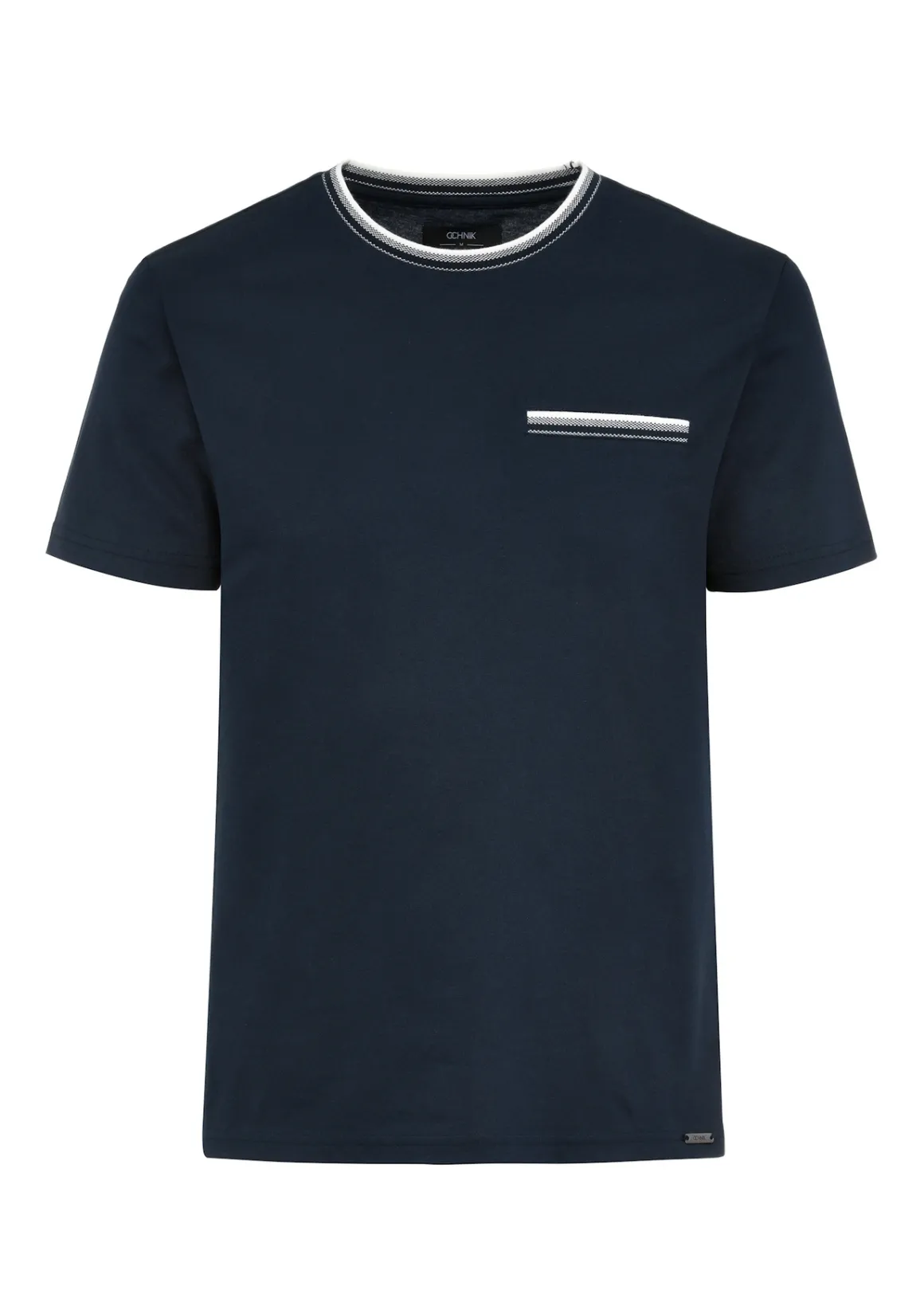 Granatowy T-shirt męski z bawełny
