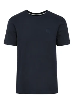 Granatowy T-shirt męski z bawełny