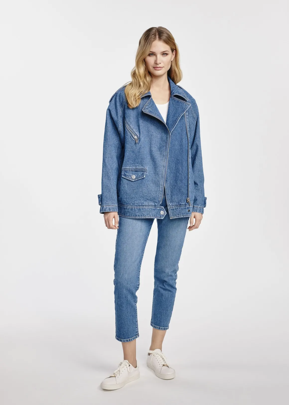 Jeansowa kurtka damska oversize