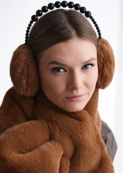 Karmelowe nauszniki damskie