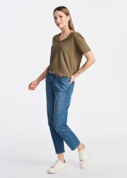 Khaki t-shirt damski basic