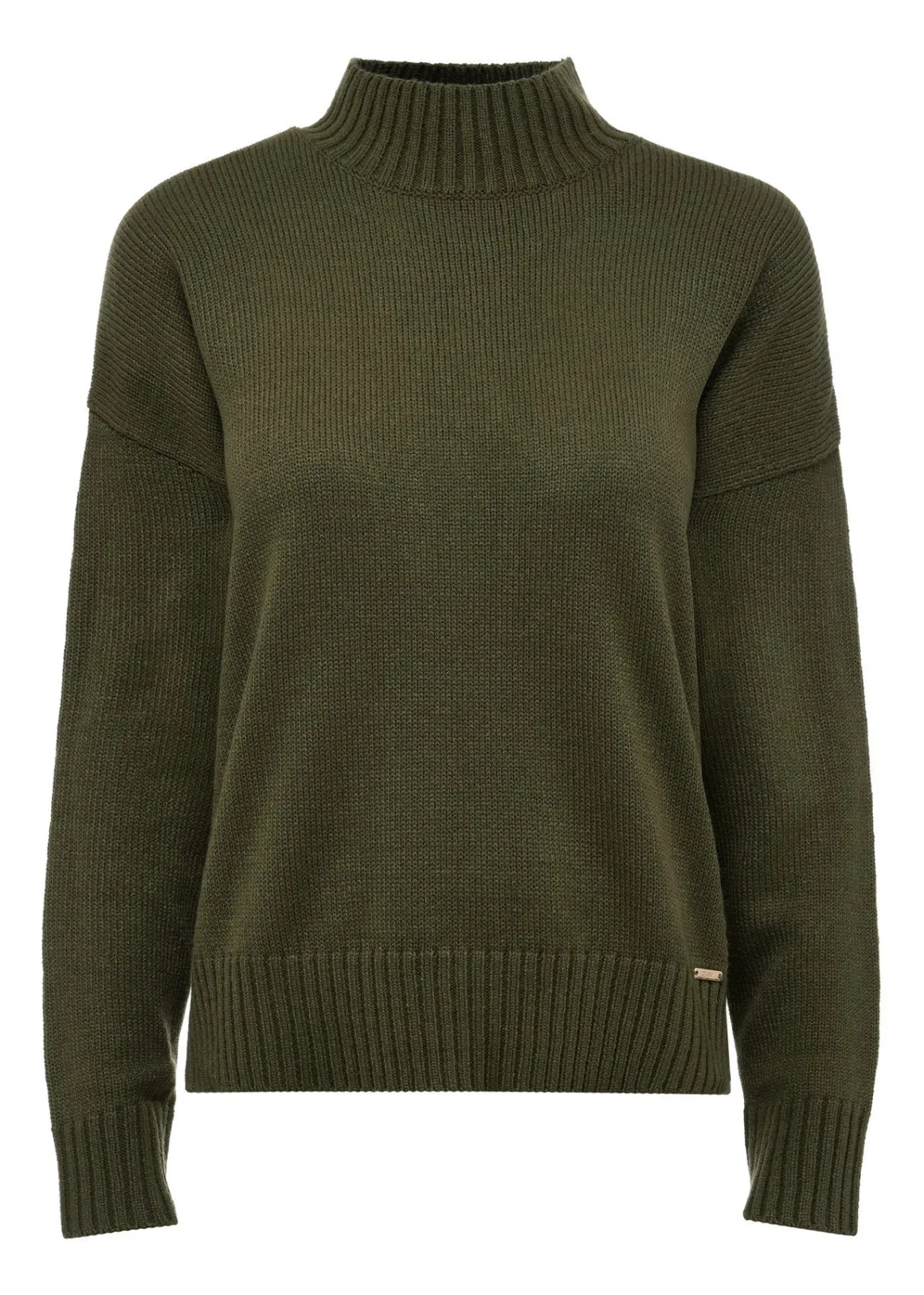 Klasyczny sweter damski w kolorze khaki
