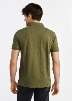 Koszulka polo khaki we wzory