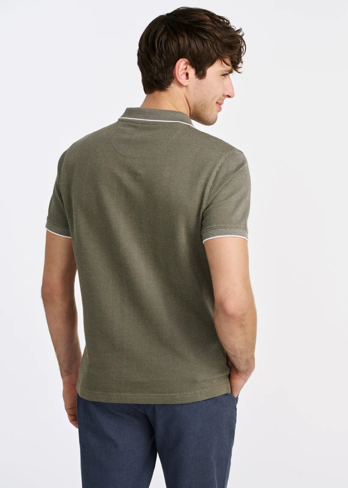 Koszulka polo khaki z bawełny