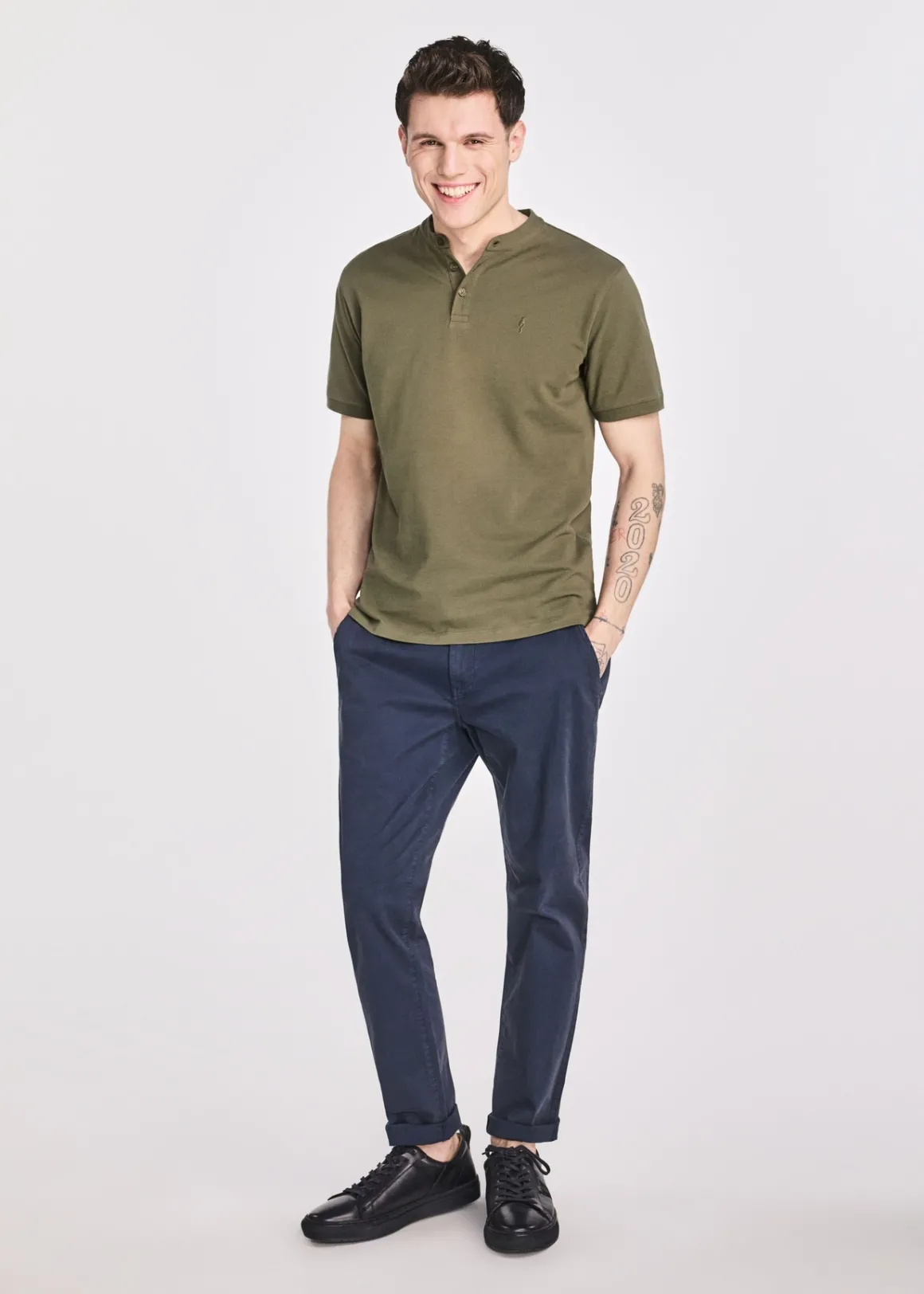 Koszulka polo męska w kolorze khaki