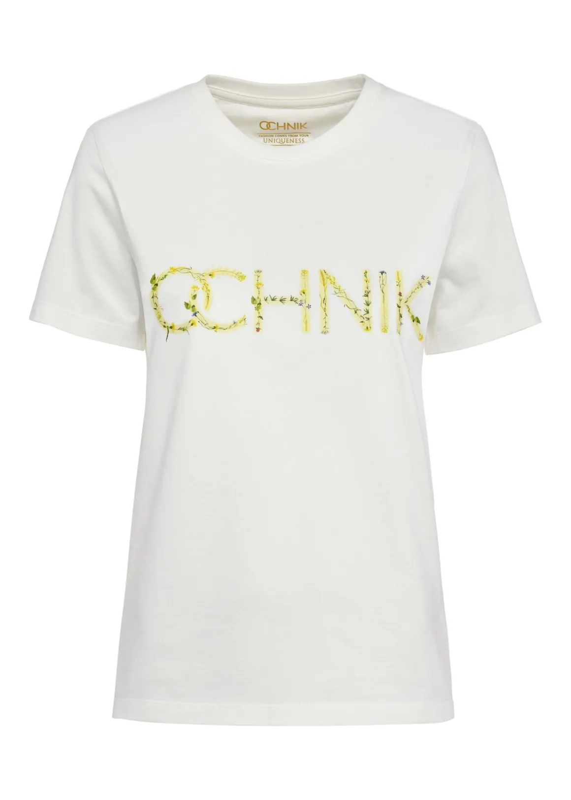 Kremowy bawełniany t-shirt damski