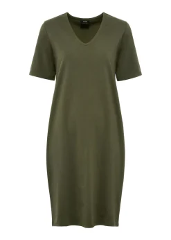 Krótka bawełniana sukienka w kolorze khaki