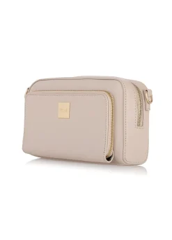 Mała beżowa torebka cross body