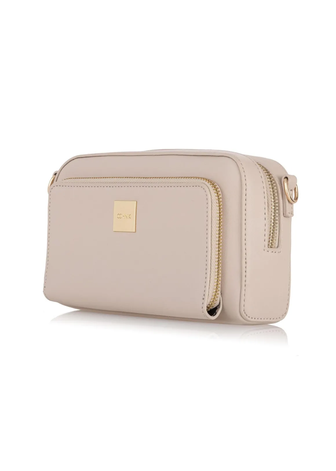 Mała beżowa torebka cross body