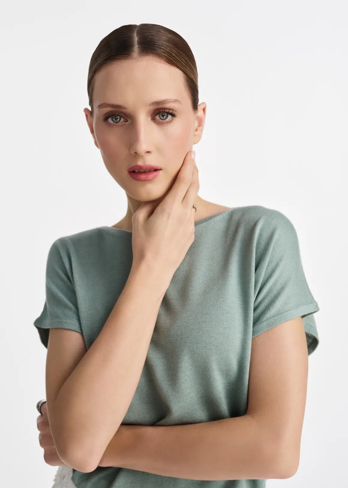 Miętowa bluzka damska oversize