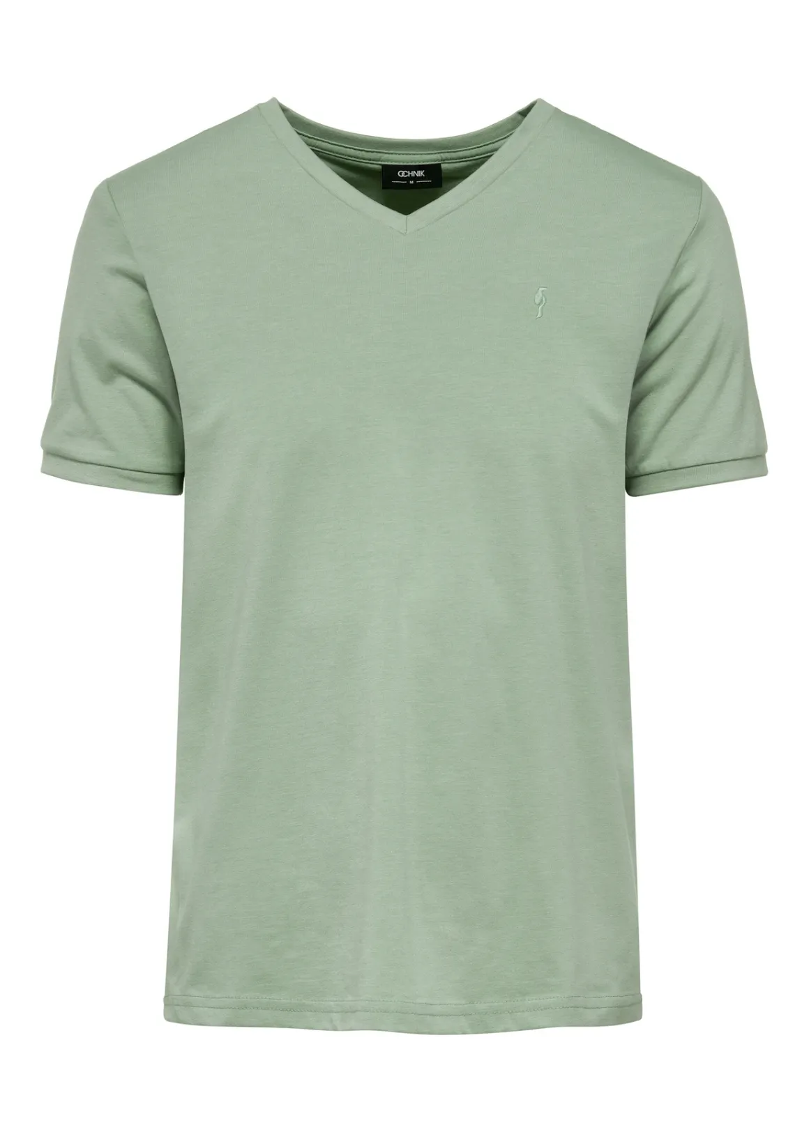 Miętowy basic T-shirt męski z logo