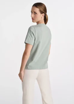 Miętowy T-shirt damski z logo