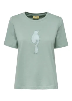 Miętowy T-shirt damski z logo
