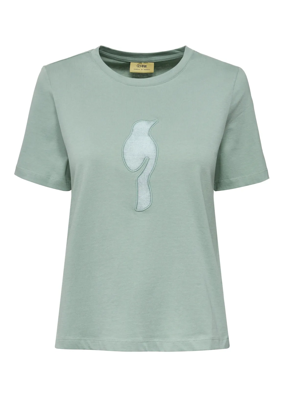 Miętowy T-shirt damski z logo