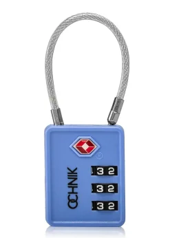 Niebieska kłódka do bagażu