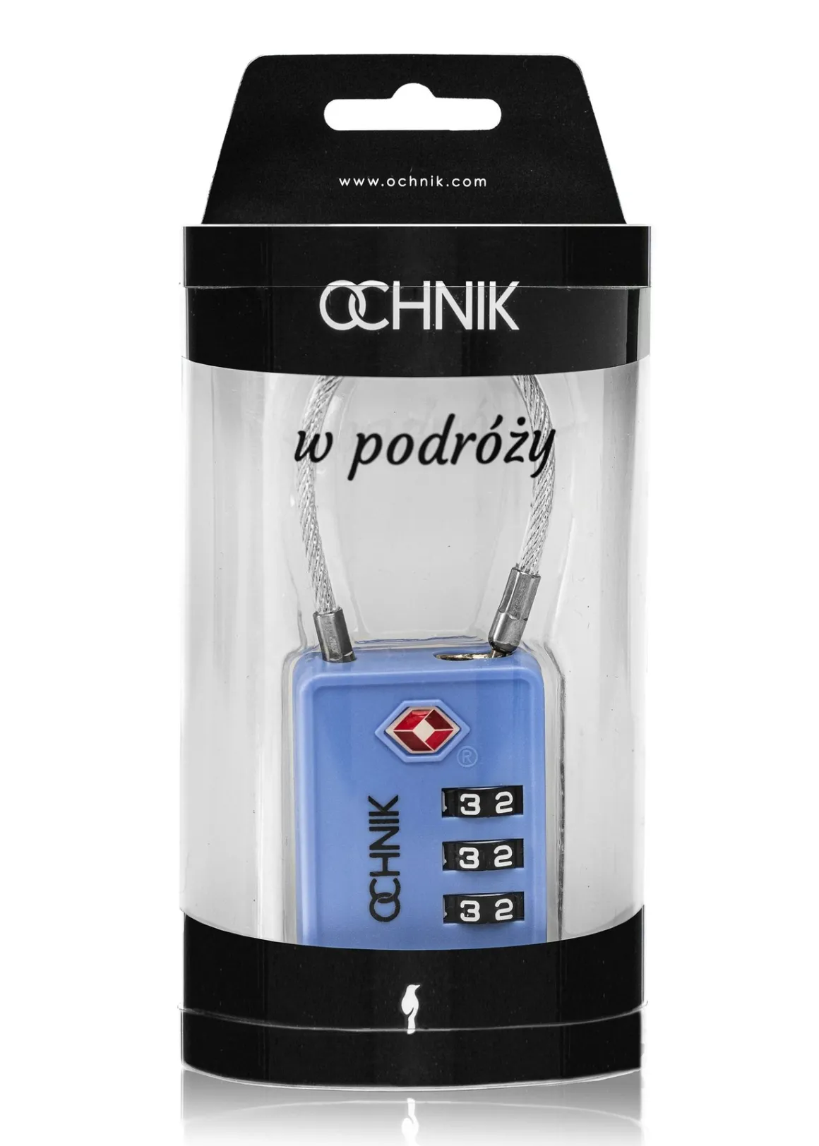 Niebieska kłódka do bagażu