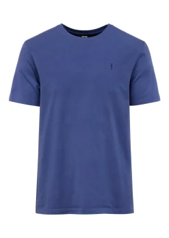 Niebieski bawełniany T-shirt męski