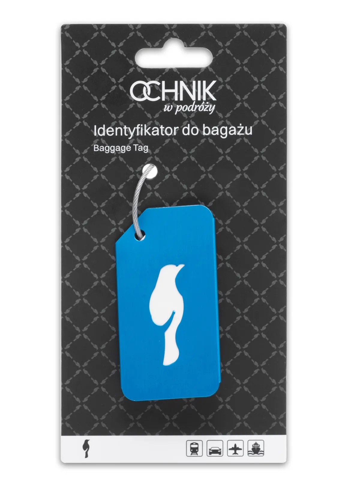 Niebieski identyfikator do bagażu