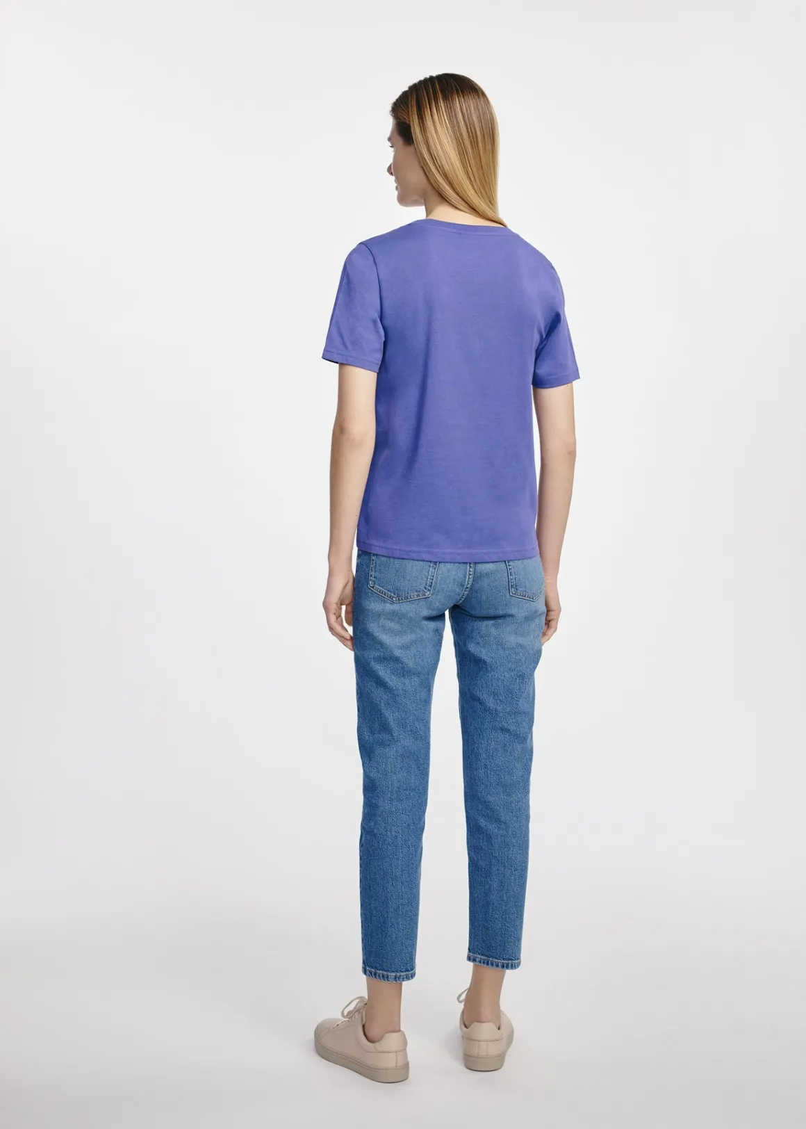 Niebieski t-shirt damski basic