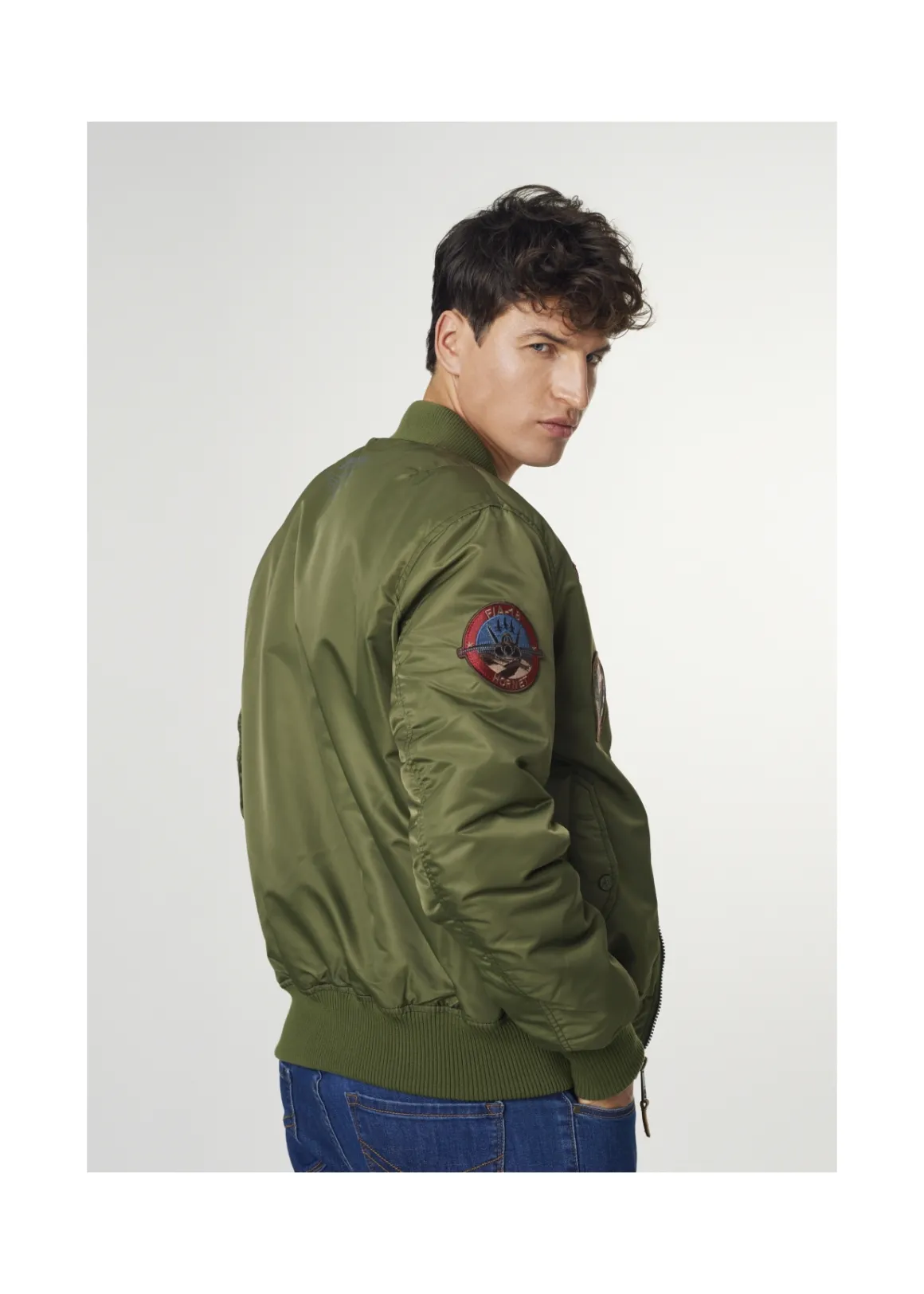 Oliwkowa kurtka męska Top Gun