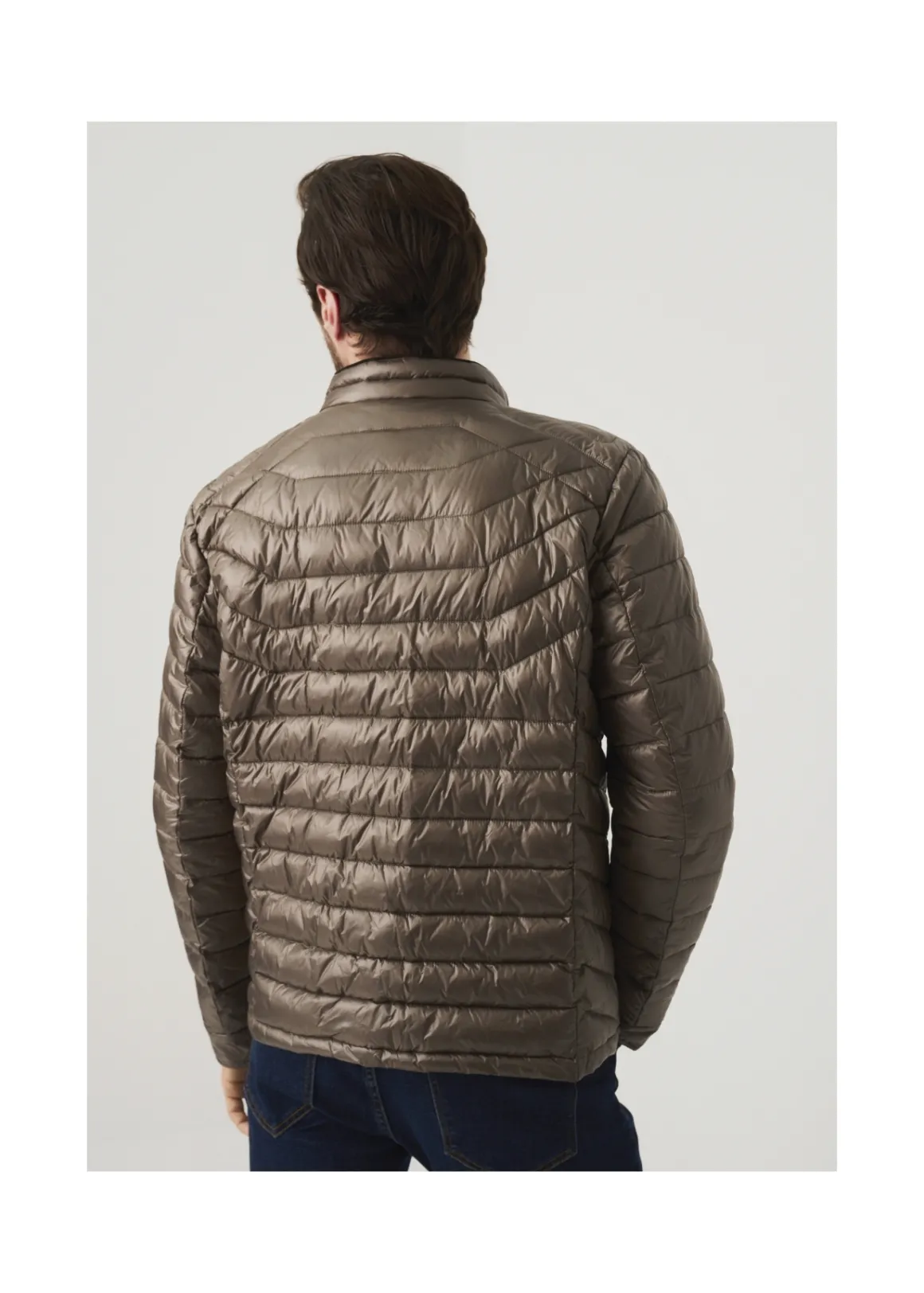 Pikowana kurtka męska ze stójką