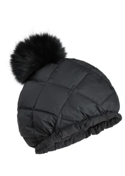 Pikowana puchowa czapka damska