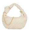 Pleciona torebka kremowa w stylu hobo
