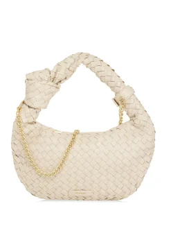 Pleciona torebka kremowa w stylu hobo