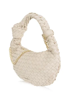 Pleciona torebka kremowa w stylu hobo