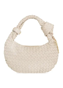 Pleciona torebka kremowa w stylu hobo