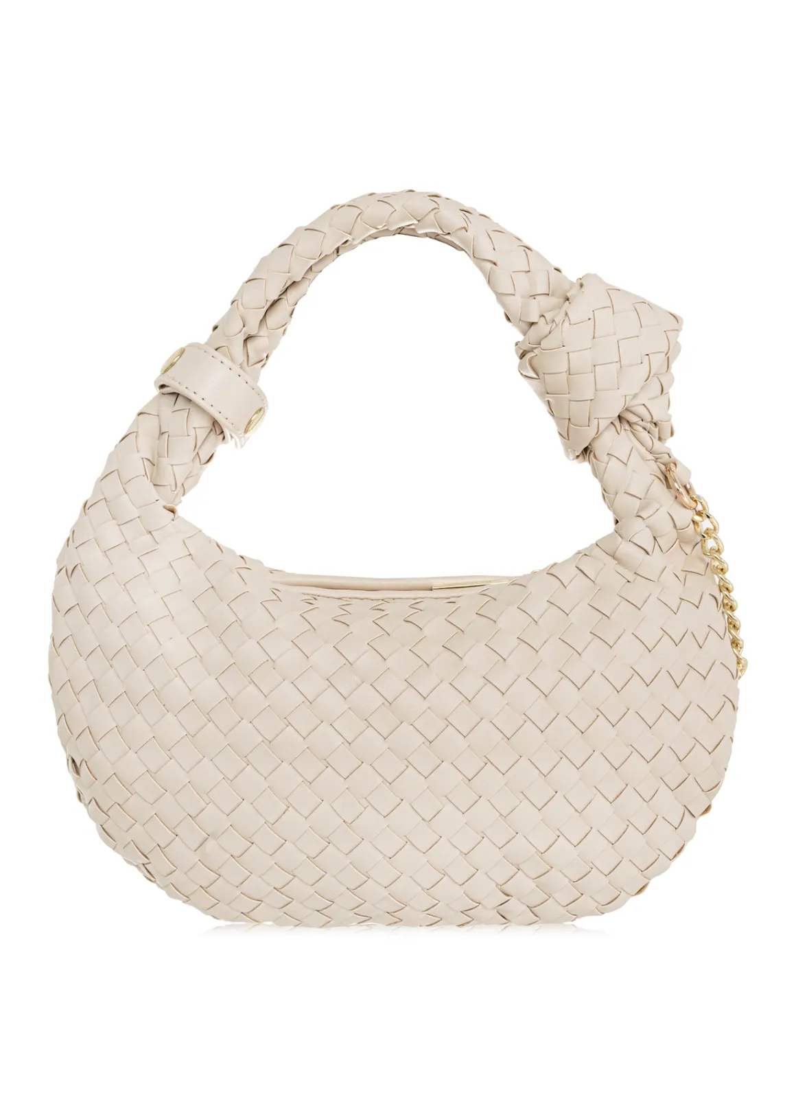 Pleciona torebka kremowa w stylu hobo