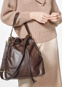 Pojemna skórzana torebka shopper damska