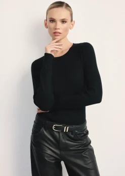 Prążkowany longsleeve damski