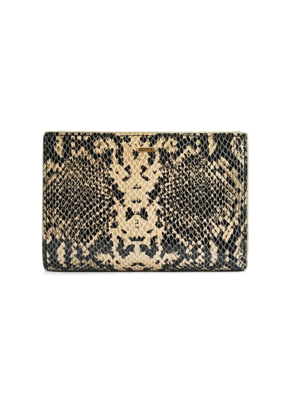 Średni skórzany portfel animal print