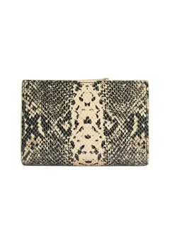 Średni skórzany portfel animal print